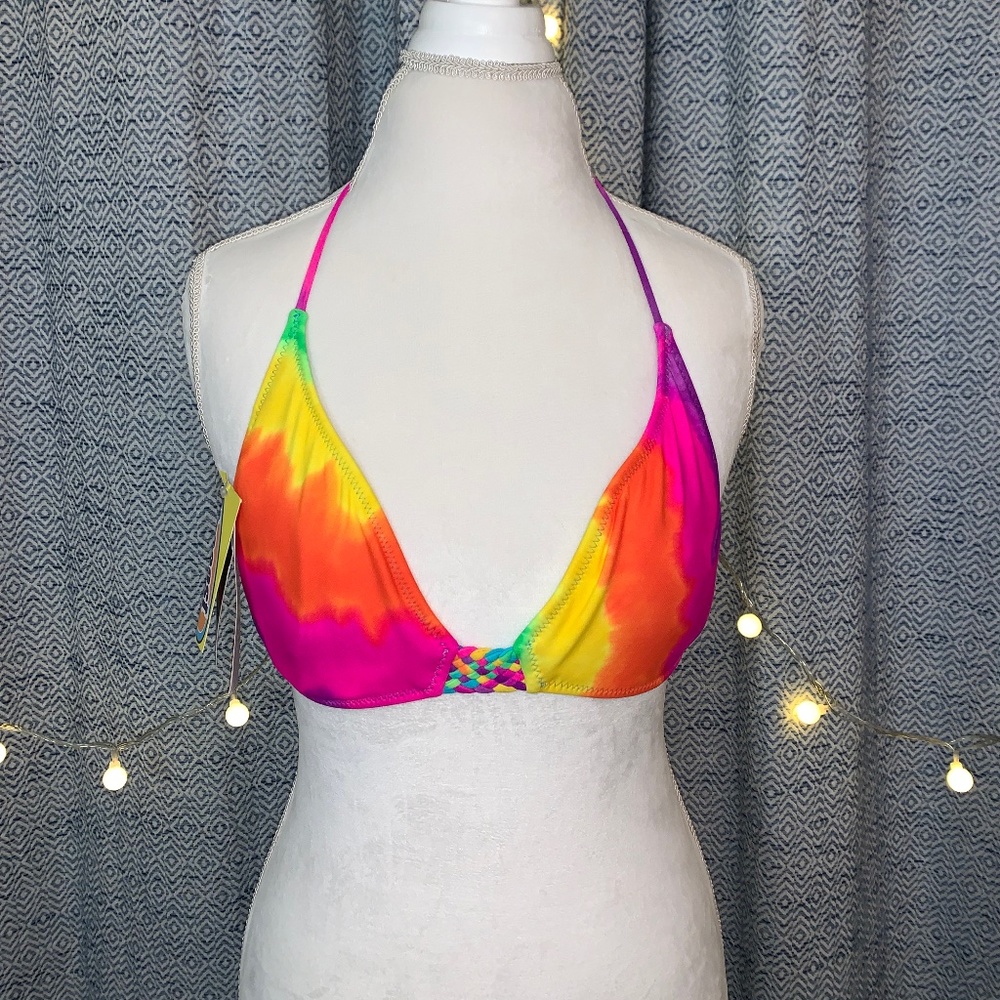ROXY Teen Bikini Top (Rainbow Tye-Dye)